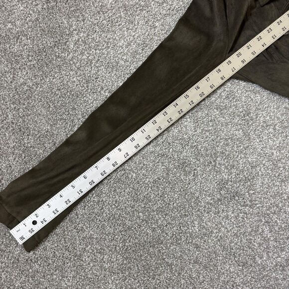 American Rag Cie Jacket Womens Medium Green Faux Suede Moto Belted Biker Cropped - Picture 13 of 14